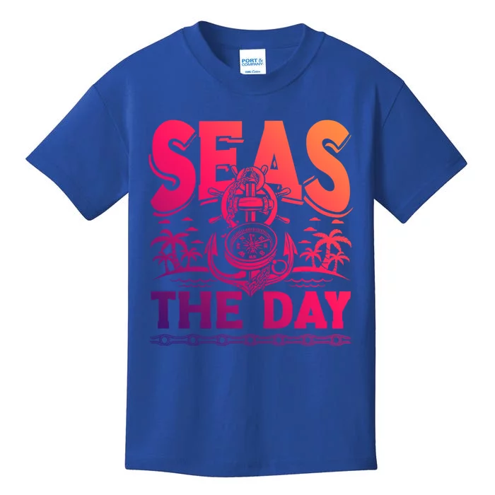 Seas The Day Sea Sailor Maritime Gift Kids T-Shirt