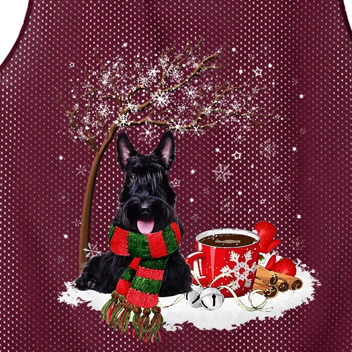 Scottish Terrier Dog In The Snow Christmas Winter Xmas Tree Mesh Reversible Basketball Jersey Tank