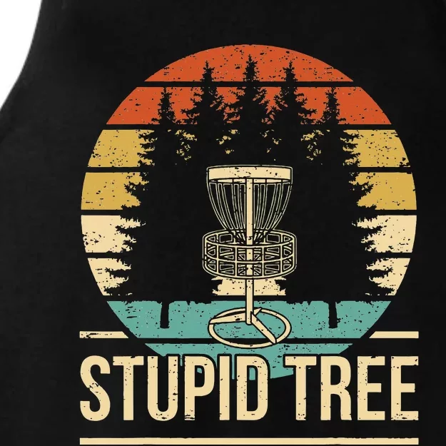 Stupid Tree Disc Golf Funny Frisbee Golf Ladies Tri-Blend Wicking Tank