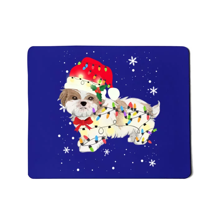 Shih Tzu Dog Christmas Light Xmas Mom Dad Funny Gift Great Gift Mousepad