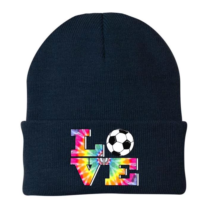 Soccer Tie Dye Love Multi Color Teen Girls Funny Gift Knit Cap Winter Beanie