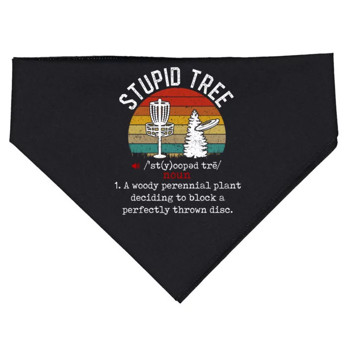 Stupid Tree Disc Golf Retro Frisbee Gift USA-Made Doggie Bandana