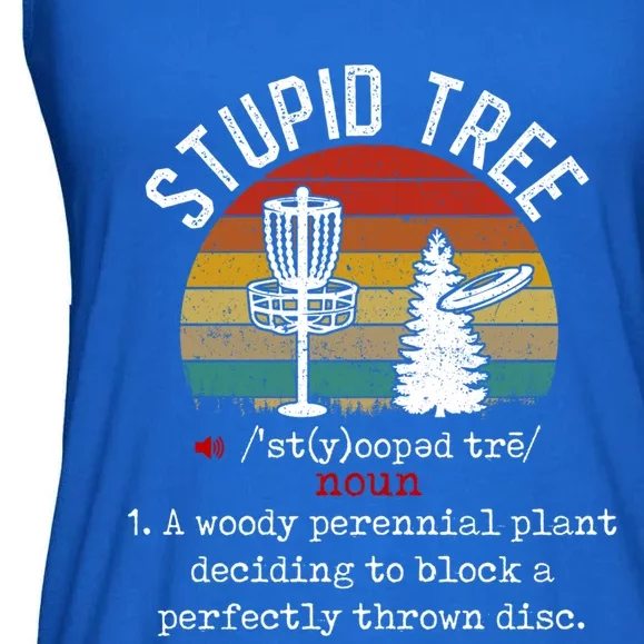 Stupid Tree Disc Golf Retro Frisbee Gift Ladies Essential Flowy Tank