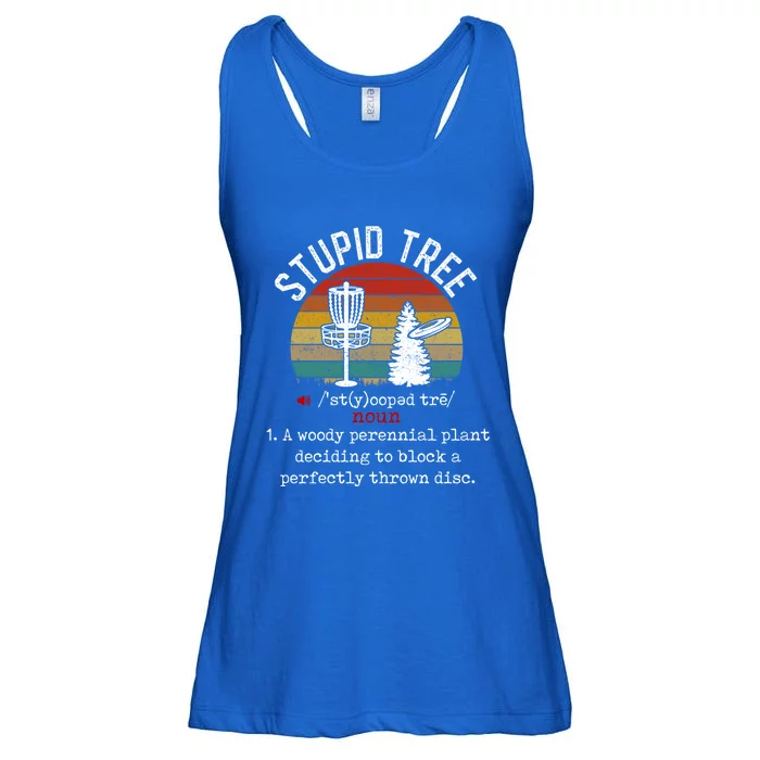 Stupid Tree Disc Golf Retro Frisbee Gift Ladies Essential Flowy Tank