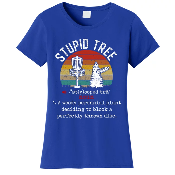 Stupid Tree Disc Golf Retro Frisbee Gift Women's T-Shirt