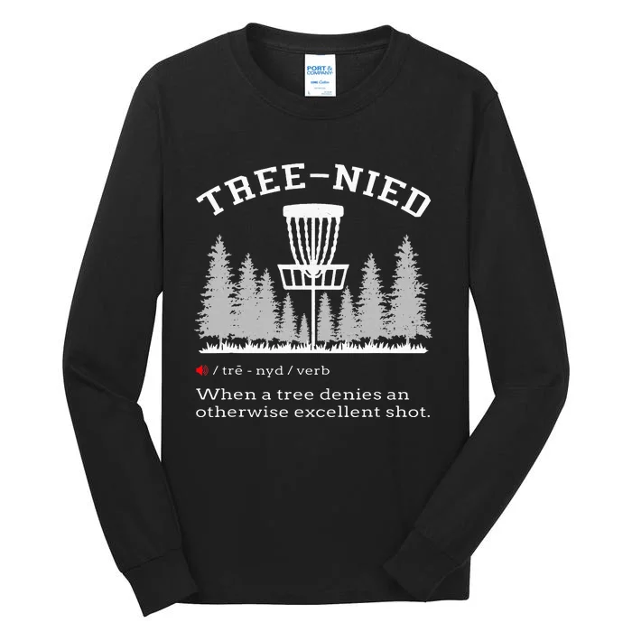 Stupid Tree Disc Golf Funny Gift Frisbee Vintage Tall Long Sleeve T-Shirt