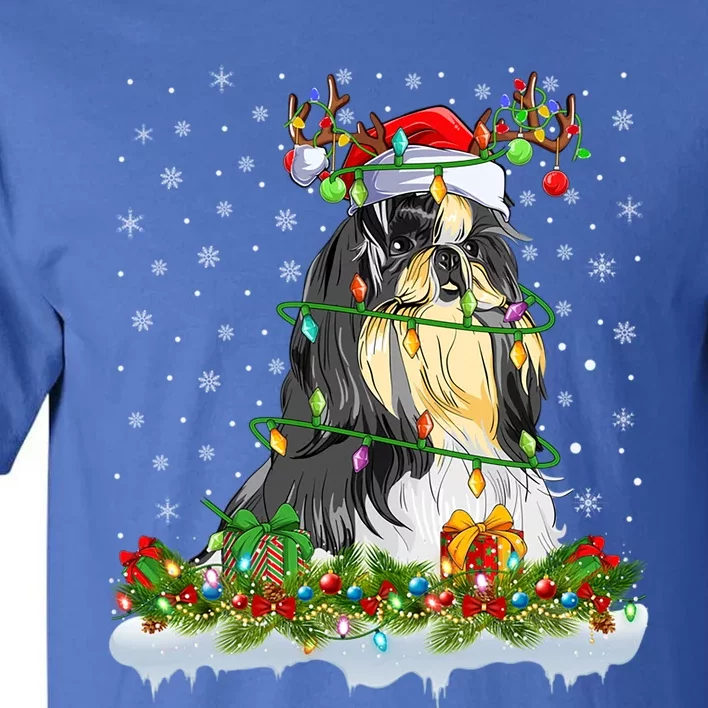 Shih Tzu Dog Lover Xmas Lighting Santa Shih Tzu Christmas Gift Tall T-Shirt