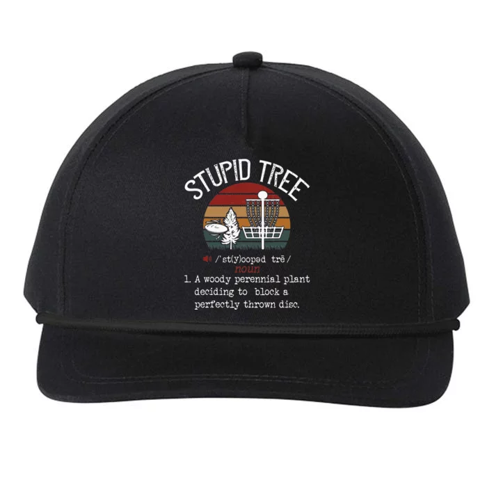 Stupid Tree Disc Golf Funny Gift Frisbee Vintage Snapback Five-Panel Rope Hat