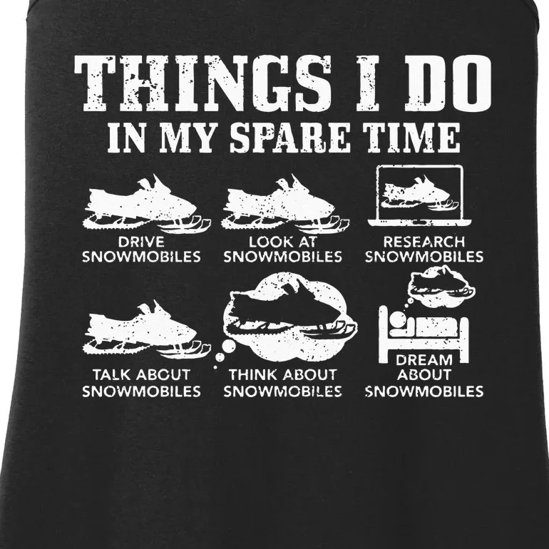 Snowmobile Things Do In My Spare Time Funny Snowmobiling Ladies Essential Tank