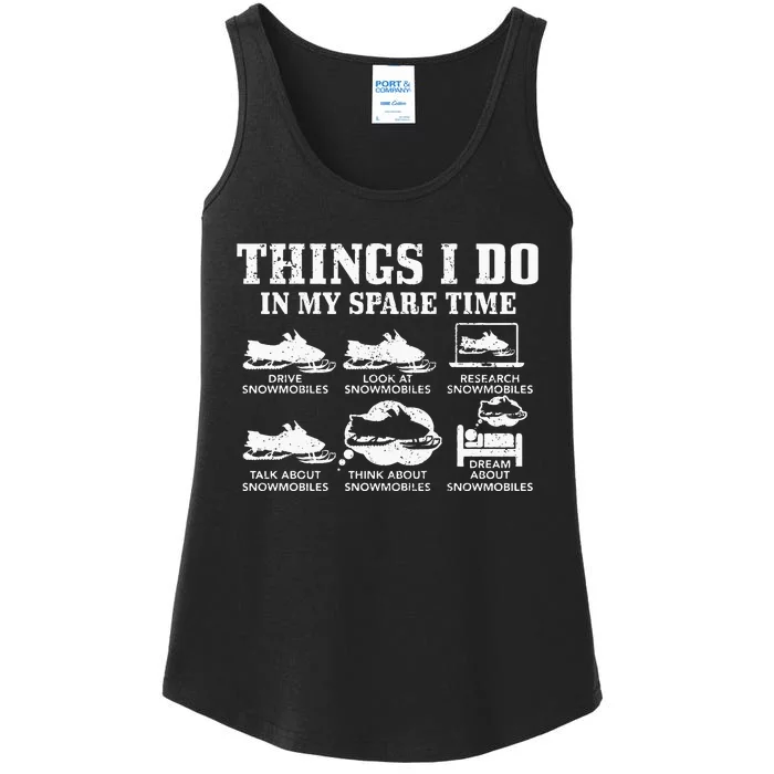 Snowmobile Things Do In My Spare Time Funny Snowmobiling Ladies Essential Tank