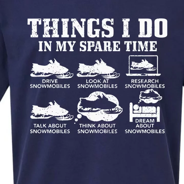 Snowmobile Things Do In My Spare Time Funny Snowmobiling Sueded Cloud Jersey T-Shirt