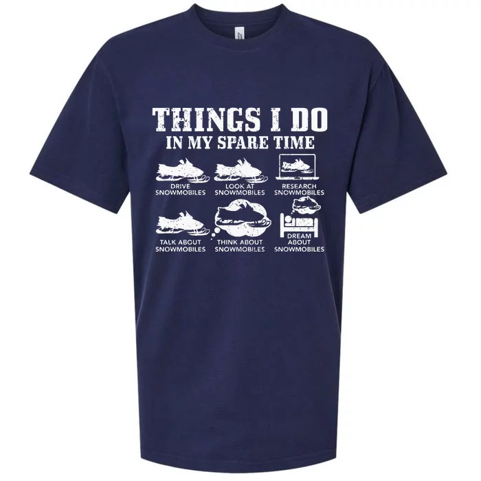 Snowmobile Things Do In My Spare Time Funny Snowmobiling Sueded Cloud Jersey T-Shirt