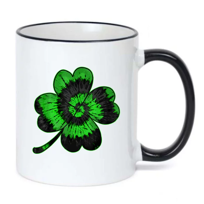 Shamrock Tie Dye St Patrick's Day Irish Gift Black Color Changing Mug