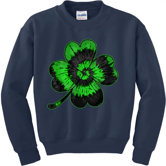 Shamrock Tie Dye St Patrick's Day Irish Gift Kids Sweatshirt