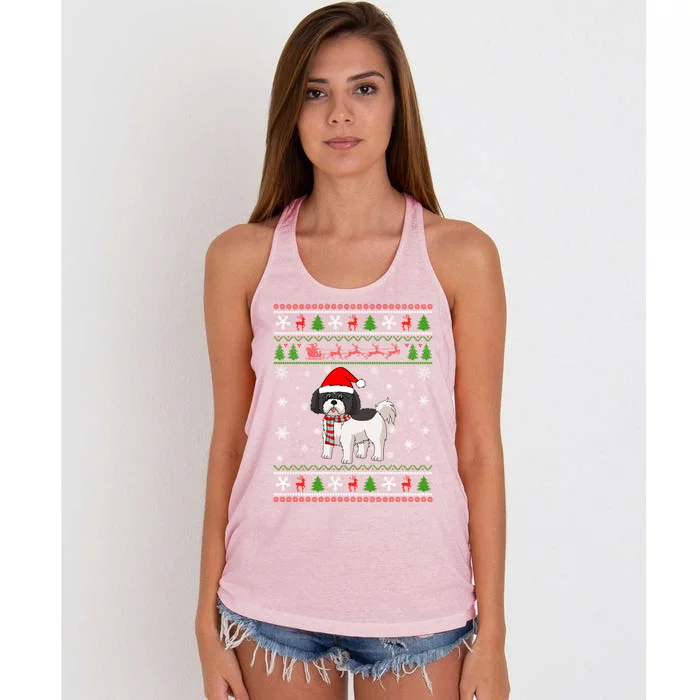 Shih Tzu Dog Santa Hat Ugly Christmas Design Xmas Sweater Pj Funny Gift Women's Knotted Racerback Tank