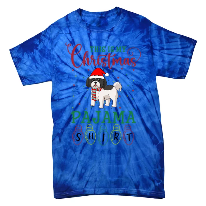 Shih Tzu Dog Xmas Light Funny This Is My Christmas Pajama Meaningful Gift Tie-Dye T-Shirt