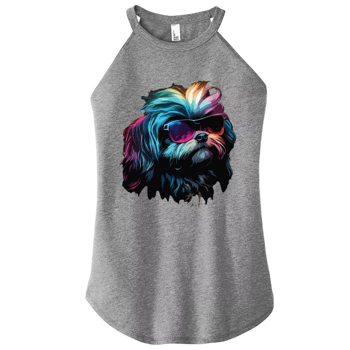 Shih Tzu Dogs Shih Tzus Women’s Perfect Tri Rocker Tank