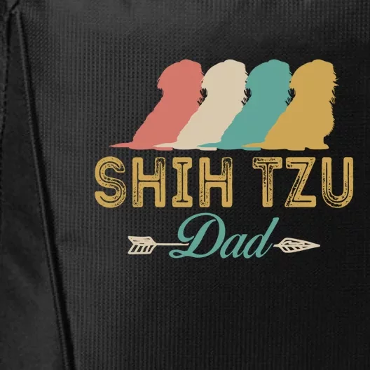 Shih Tzu Dog Retro Shih Tzu Lover Dad Grandpa Meaningful Gift City Backpack