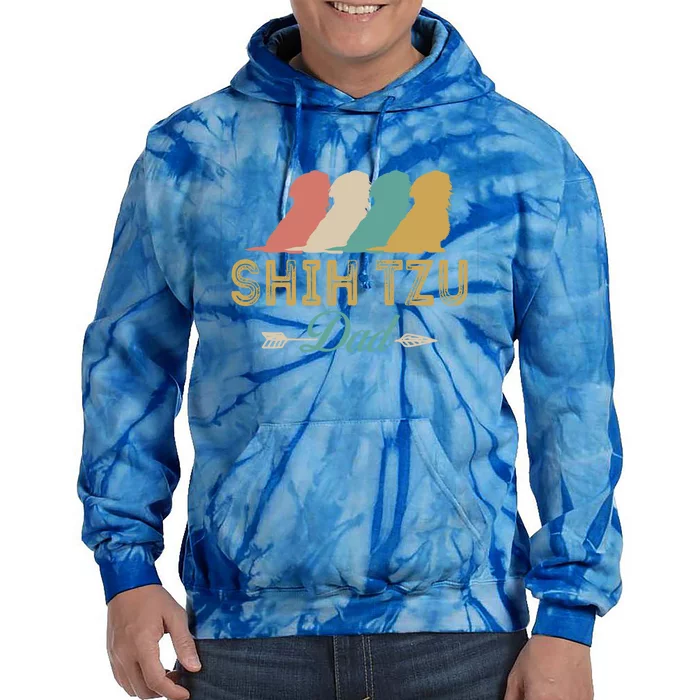 Shih Tzu Dog Retro Shih Tzu Lover Dad Grandpa Meaningful Gift Tie Dye Hoodie