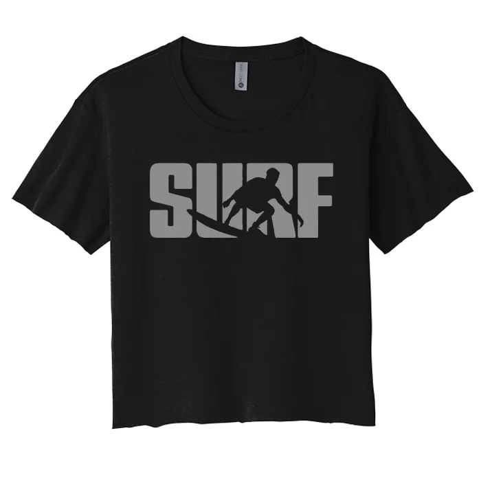 Surfing Themed Design For Surfer Surfing Women's Crop Top Tee