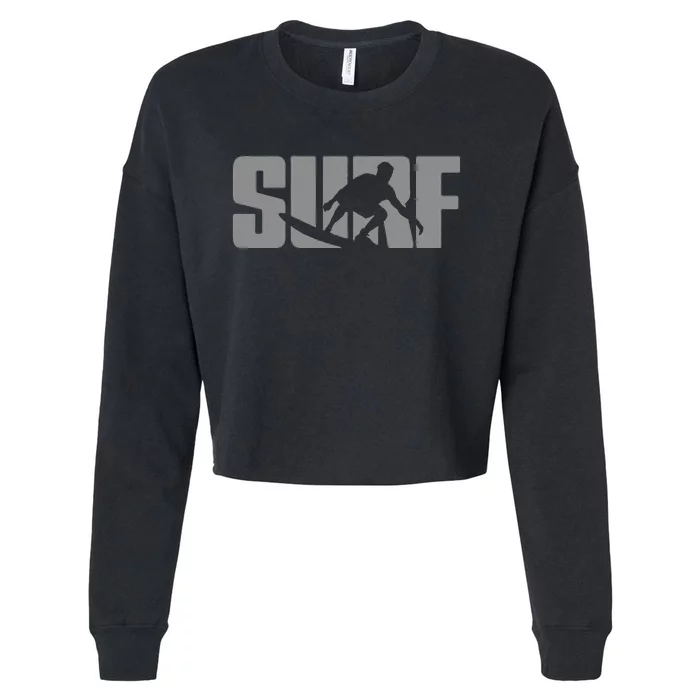 Surfing Themed Design For Surfer Surfing Cropped Pullover Crew