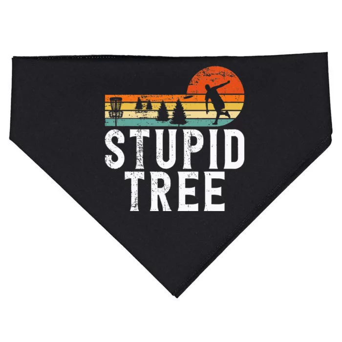 Stupid Tree Disc Golf Funny Gift Frisbee Vintage USA-Made Doggie Bandana