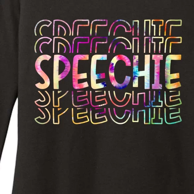 Speechie Tie Dye Slp Speech Therapy Language Pathology Gift Womens CVC Long Sleeve Shirt