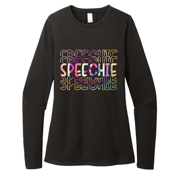 Speechie Tie Dye Slp Speech Therapy Language Pathology Gift Womens CVC Long Sleeve Shirt