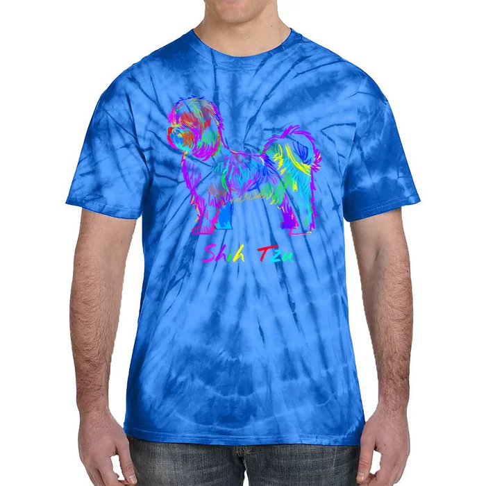 Shih Tzu Dog Lover Colorfull Pop Art Shih Tzu Christmas Fun Great Gift Tie-Dye T-Shirt