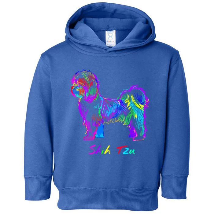 Shih Tzu Dog Lover Colorfull Pop Art Shih Tzu Christmas Fun Great Gift Toddler Hoodie