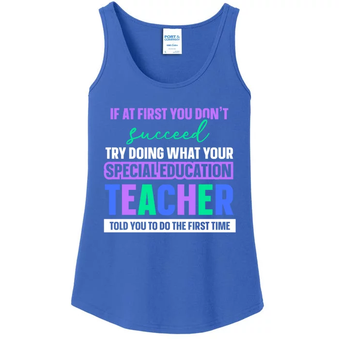 Sped Teacher Design And Special Education Teacher Funny Gift Ladies Essential Tank