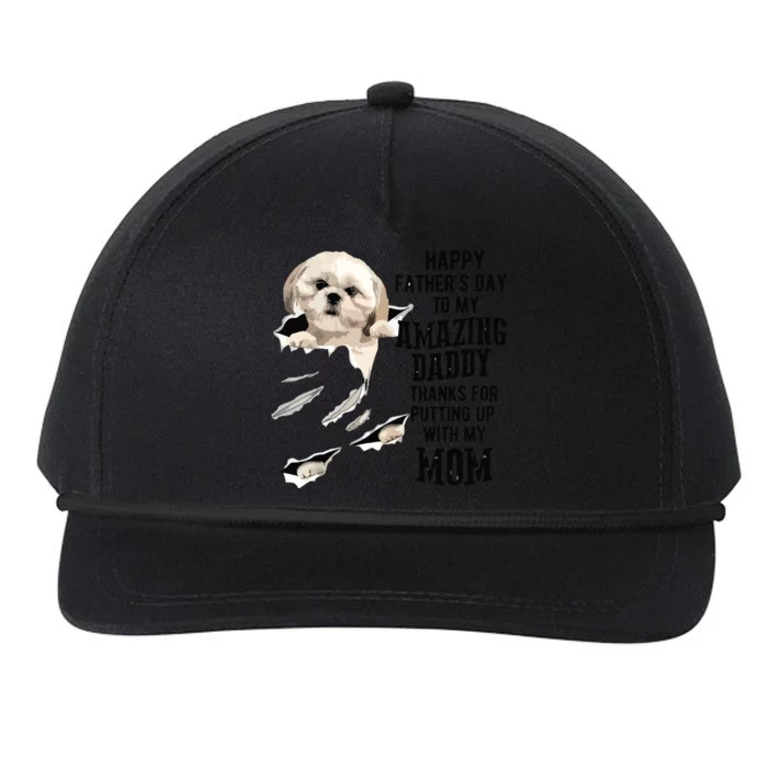 Shih Tzu Dad Happy Fathers Day To My Amazing Daddy Dog Snapback Five-Panel Rope Hat