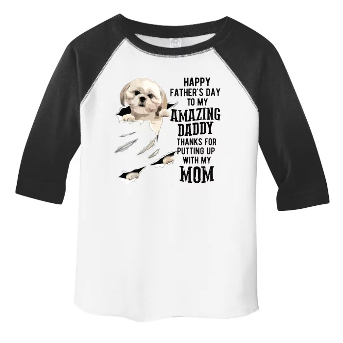 Shih Tzu Dad Happy Fathers Day To My Amazing Daddy Dog Toddler Fine Jersey T-Shirt