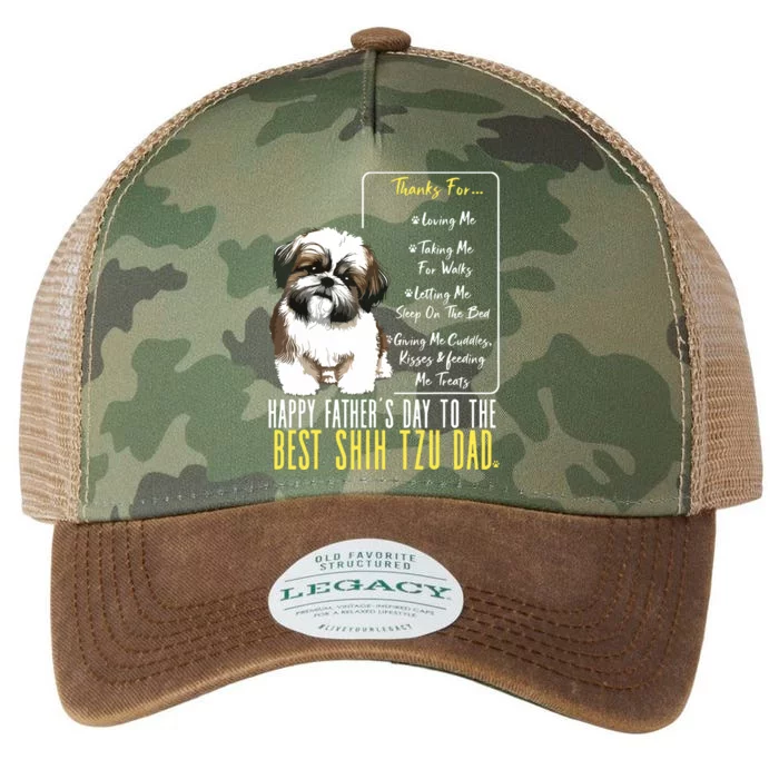 Shih Tzu Dad Happy Fathers Day To The Best Shih Tzu Dad Legacy Tie Dye Trucker Hat