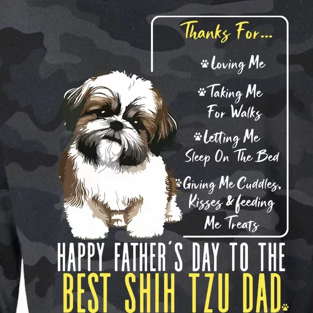 Shih Tzu Dad Happy Fathers Day To The Best Shih Tzu Dad Cropped Pullover Crew