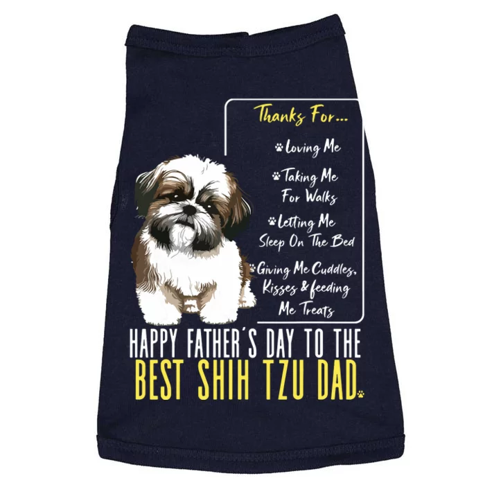 Shih Tzu Dad Happy Fathers Day To The Best Shih Tzu Dad Doggie Tank