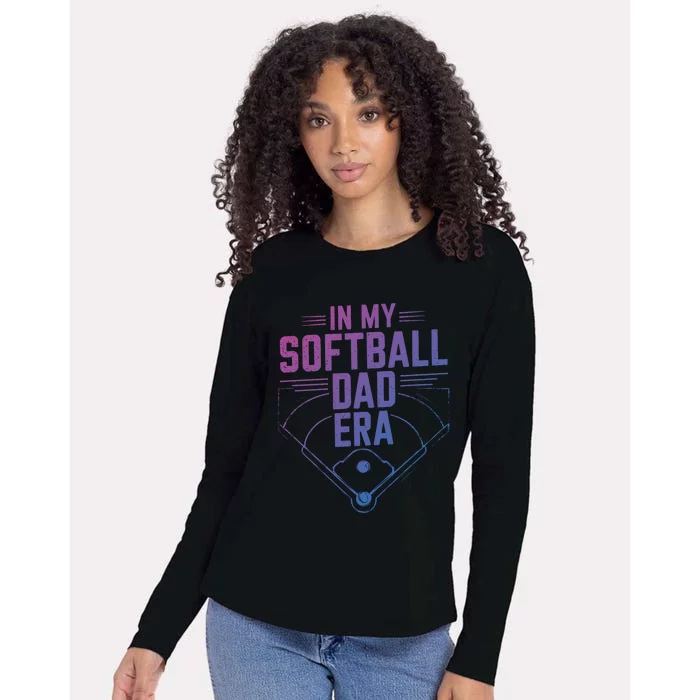 Softball Team Dad In My Softball Dad Era Softball Dad Pride Gift Womens Cotton Relaxed Long Sleeve T-Shirt