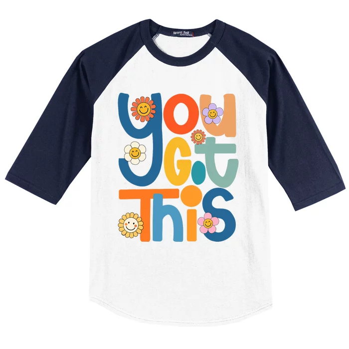 State Testing Day Motivational Teacher Groovy You Got This Baseball Sleeve Shirt