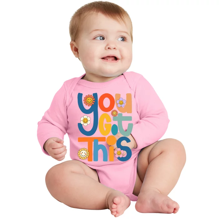 State Testing Day Motivational Teacher Groovy You Got This Baby Long Sleeve Bodysuit