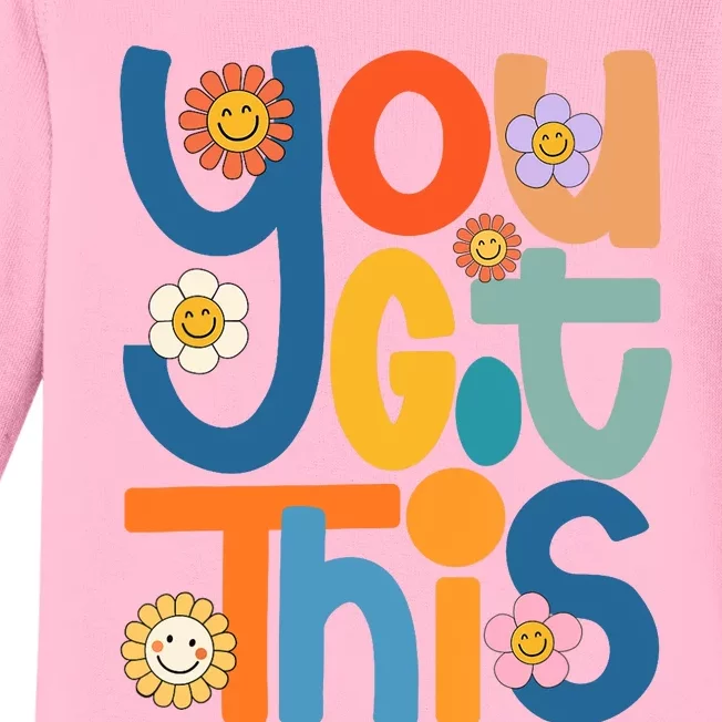 State Testing Day Motivational Teacher Groovy You Got This Baby Long Sleeve Bodysuit