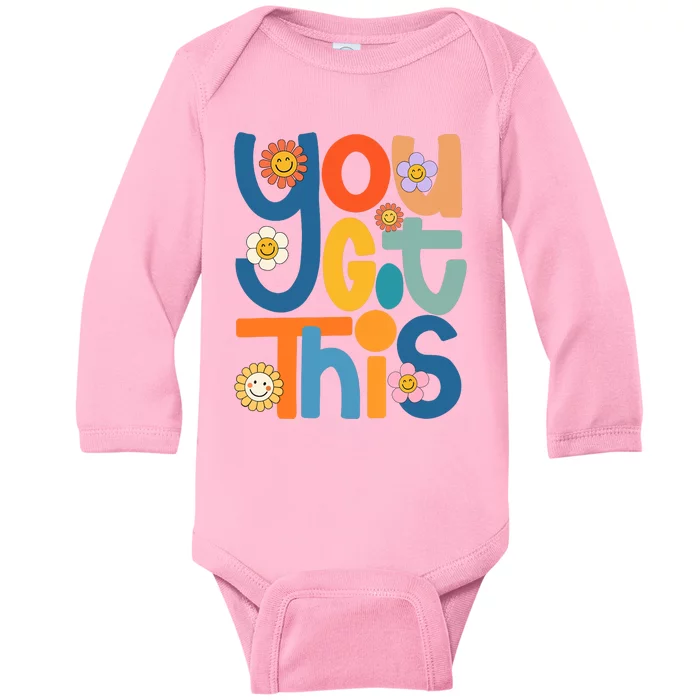 State Testing Day Motivational Teacher Groovy You Got This Baby Long Sleeve Bodysuit