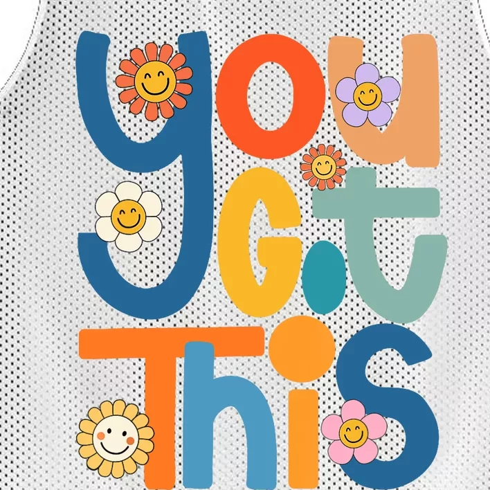 State Testing Day Motivational Teacher Groovy You Got This Mesh Reversible Basketball Jersey Tank