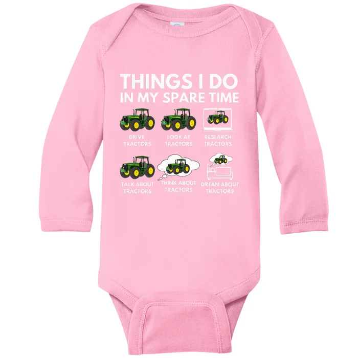 Spare Time Delights Farmer & Farming Gift Baby Long Sleeve Bodysuit