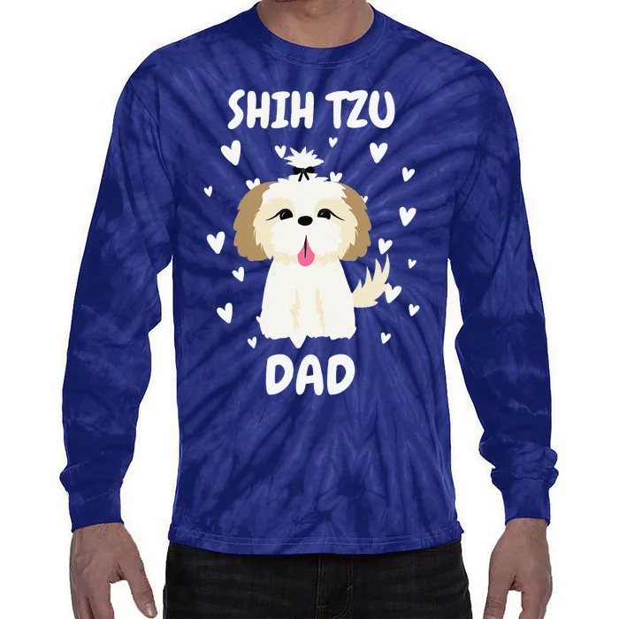 Shih Tzu Dad Papa Daddy Pa Father For Father’s Day Tie-Dye Long Sleeve Shirt