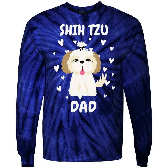 Shih Tzu Dad Papa Daddy Pa Father For Father’s Day Tie-Dye Long Sleeve Shirt