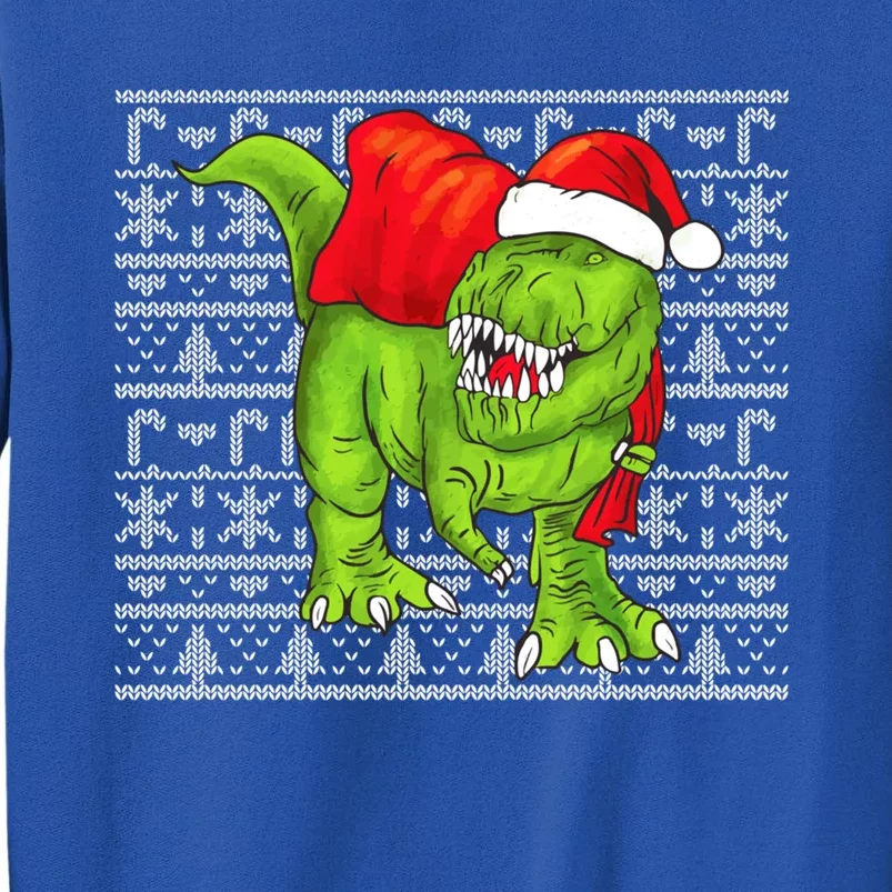 Santa Trex Dinosaur Ugly Christmas Pattern Great Gift Tall Sweatshirt