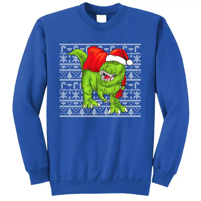 Santa Trex Dinosaur Ugly Christmas Pattern Great Gift Tall Sweatshirt