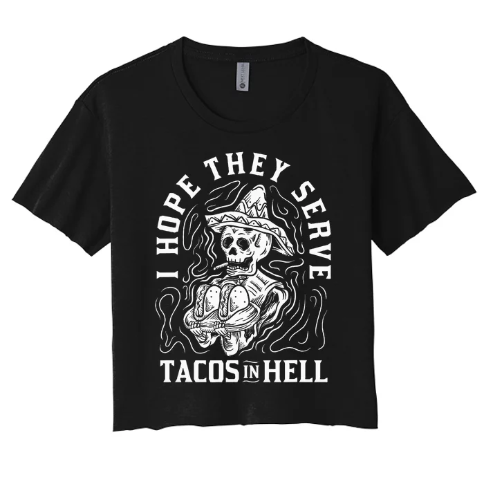 Spooky Taco Delight Halloween Gift for Taco Lovers Women's Crop Top Tee