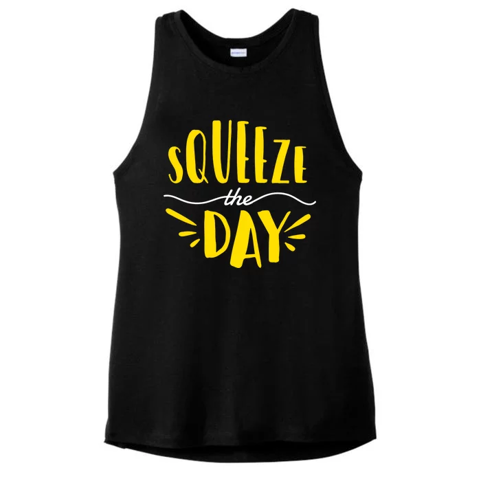 Squeeze The Day Motivation Ladies Tri-Blend Wicking Tank