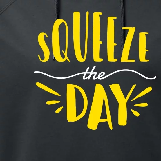 Squeeze The Day Motivation Performance Fleece Hoodie